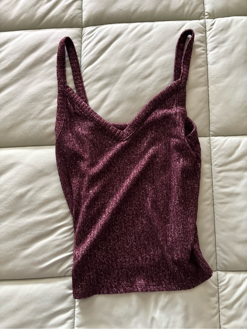 American Eagle Outfitters Marled Wine Ribbed Cami Tank